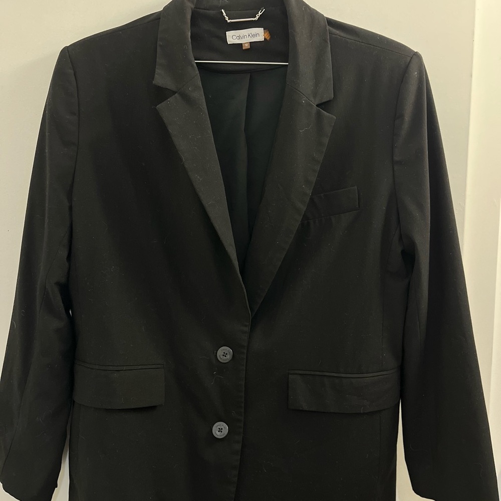 Calvin Klein Black Blazer Structured Suit Jacket